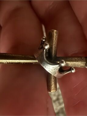 Two-Tone Crown Accent Cross Pendant - bronze & Silver James Avery